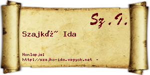 Szajkó Ida névjegykártya