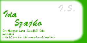 ida szajko business card