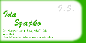 ida szajko business card